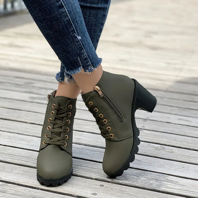 Ryder Lace-Up Heeled Booties