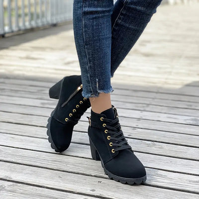 Ryder Lace-Up Heeled Booties