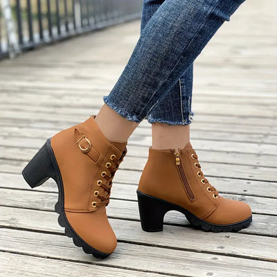 Ryder Lace-Up Heeled Booties