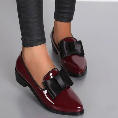 Glossy Bow Loafers